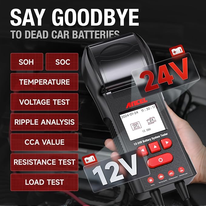 ANCEL BST600 Car Battery Tester - 12V/24V - Image 3
