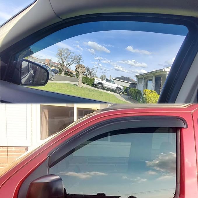 4pcs Shatterproof Outside Mount Style Sun Rain Guards Side Window Wind - Image 5