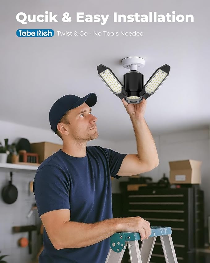 LED Garage Lights 4 Pack, 8000LM Shop Lights - Image 5