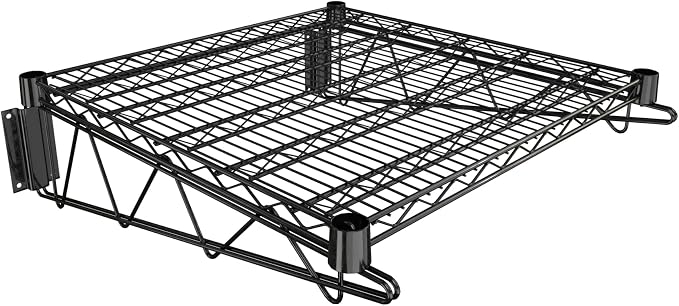 24" x 24" Black Epoxy Wire Wall Mount Shelf by Krollen+Industrial