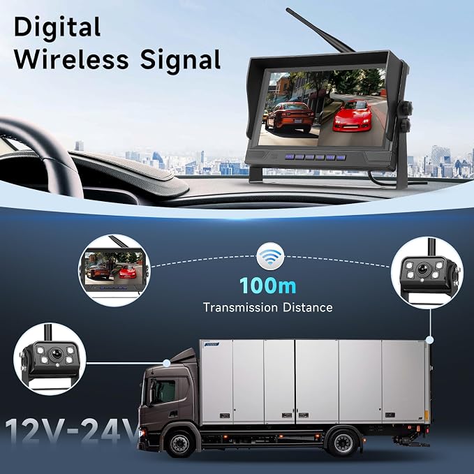 Hodozzy Wireless Backup Camera Digital System Kit, 9 Inch Dual Split Screen - Image 2