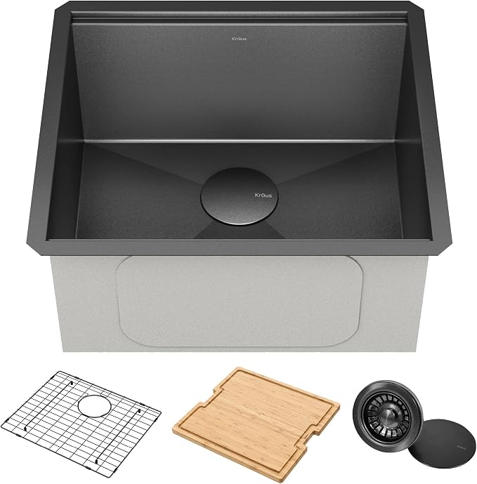 KRAUS Kore 21 Inch Undermount Workstation 16 Gauge Stainless Steel Single Bowl by KRAUS