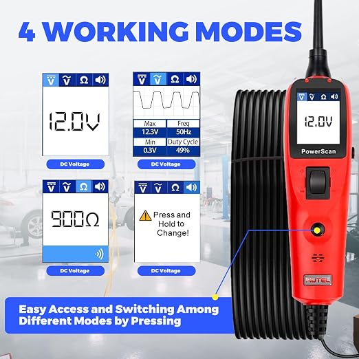 Autel PowerScan PS100 Circuit Tester, 12V 24V Automotive Electrical Tester - Image 3