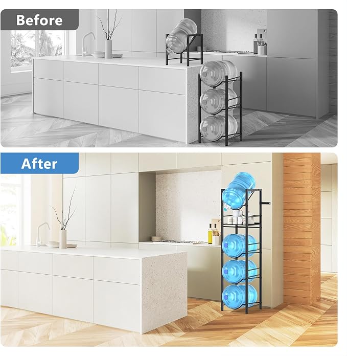 2-In-1 5 Gallon Water Jug Holder, 5 Tier Water Jug Stand Holder - Image 4
