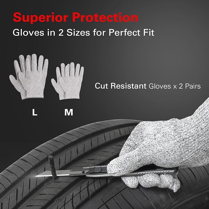 CKAuto Tire Plug Repair Kit, Heavy Duty Car Emergency Tool Kit - Image 3