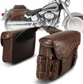 NICECNC Motorcycle Saddle Bags, PU leather Motorcycle Saddlebags, Reinforced by Nicecnc