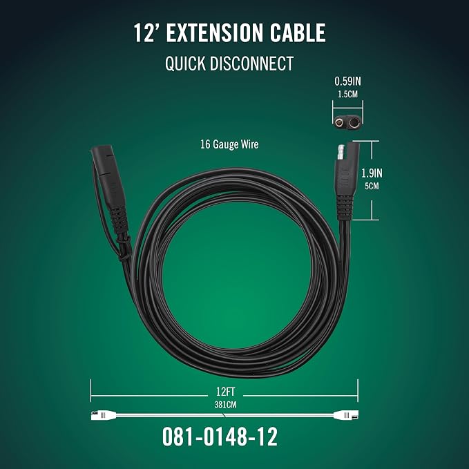 Battery Tender 12 Foot Extension SAE Cable 4 Pack - Image 2