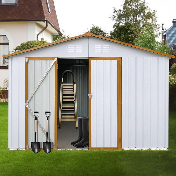 12 x 10 FT Metal Garden Shed, Outdoor Storage Shed - Image 5