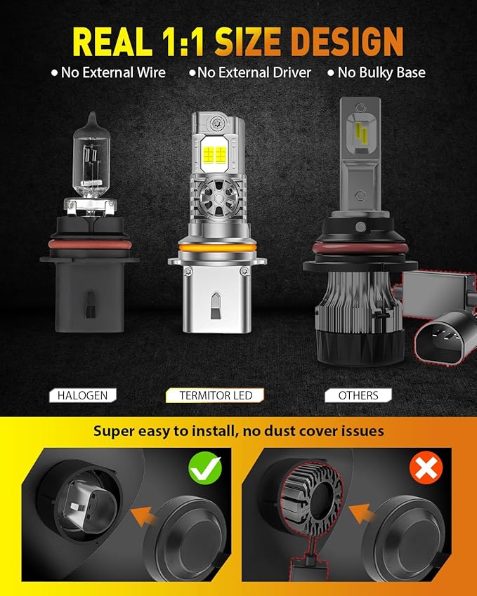 Upgraded 9007/HB5 Light Bulbs, 000LM 10X Ultra-Brighter, 6500K Cool White - Image 3