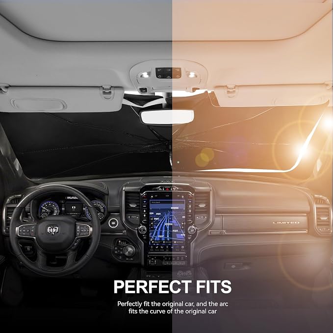 2019-2025 Upgraded for Ram 1500 Sunshade, Portable Foldable Sunshade Accessories - Image 2