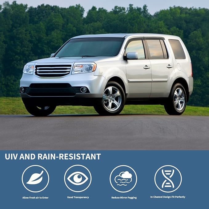 4PCS Rain Guards Window Visors Fits - Image 3