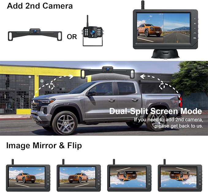 Fookoo HD 1080P 5-inch Wireless Backup Camera, DIY Guide Lines Wide Angle IP69 - Image 6