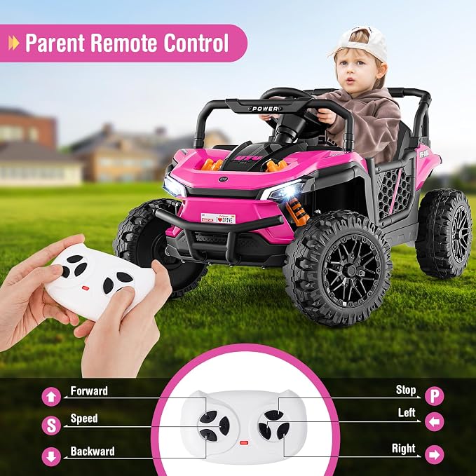 Costzon Kids UTV, 12V Battery Powered Electric Off-Road Car w/Remote Control - Image 7