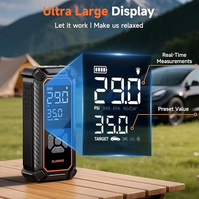 OlarHike Cordless Tire Inflator Portable Air Compressor, Air Pump - Image 4