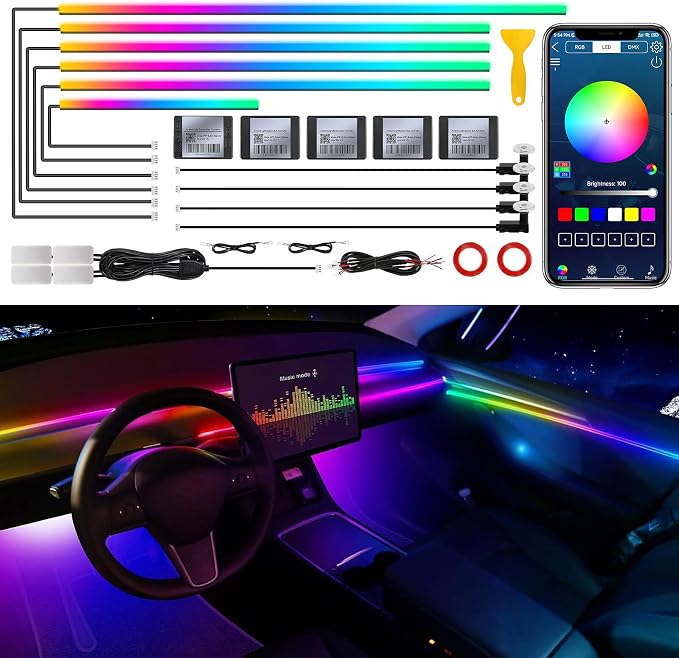 Dream+Color Acrylic Interior Car LED Strip Light by MAODANER