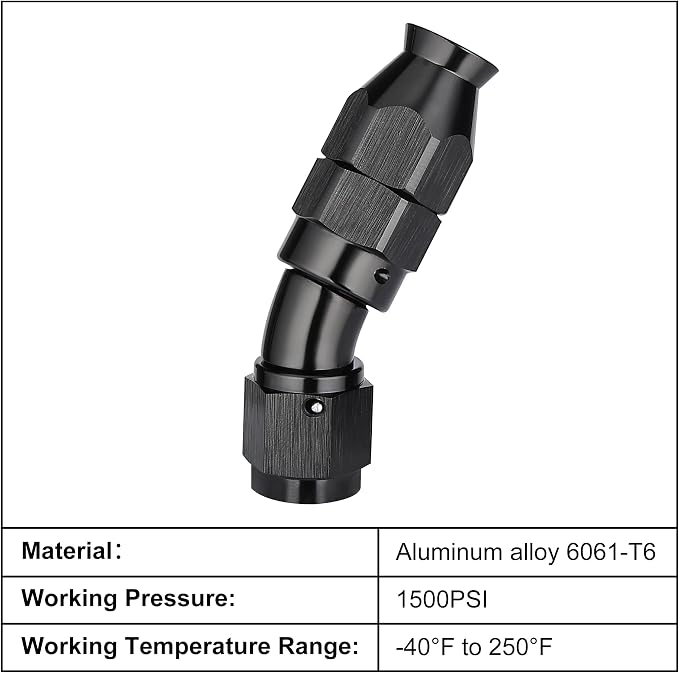 EVIL ENERGY 4AN 30 Degree PTFE One Piece Full Flow End Hose Fitting Aluminum - Image 3