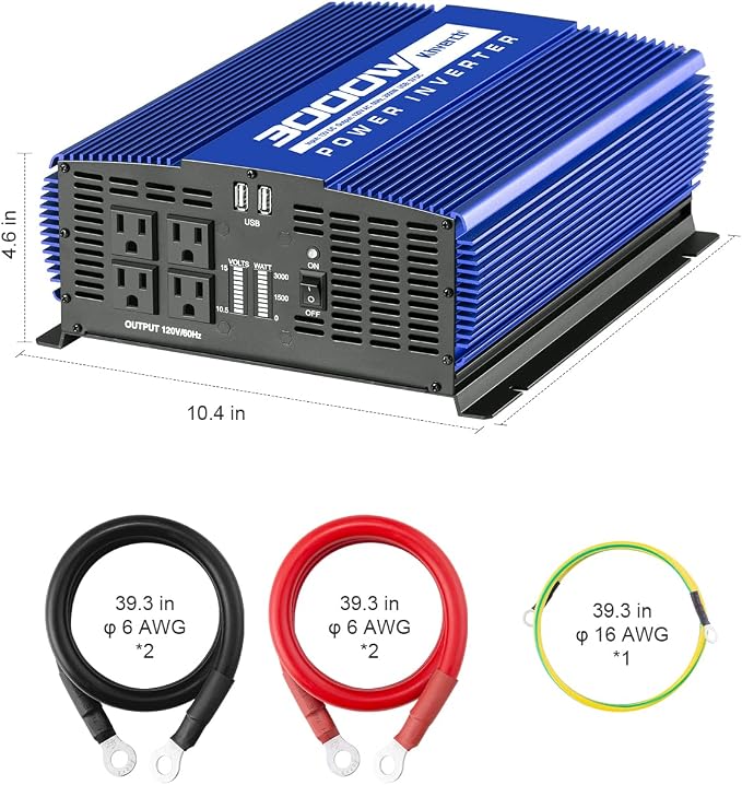 3000W Power Inverter 12V DC to 110V AC Car Battery Inverter - Image 3