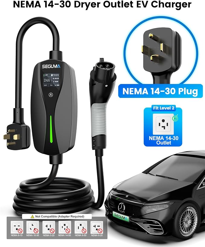 NEMA 14-30 Level 2 EV Charger, Electric Vehicle Portable Charger - Image 2