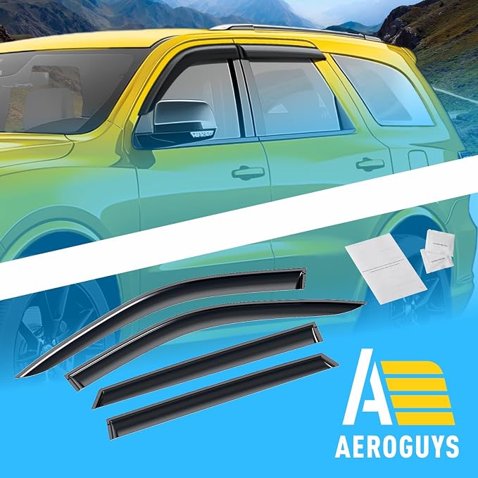 Extra Durable Window Deflectors Tape-On Window Visors Rain Guards Fit - Image 8