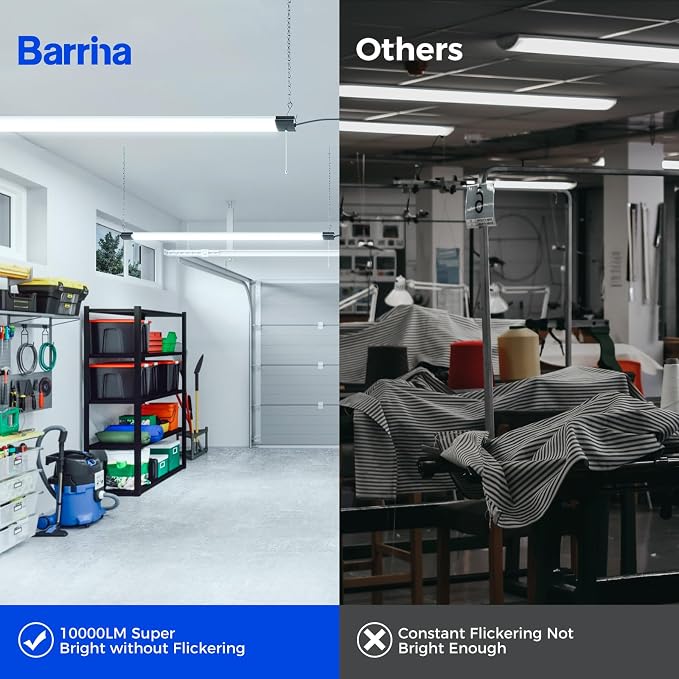 Barrina BS84 LED Shop Light for Garage, 6500K Linkable Light Fixture for - Image 3