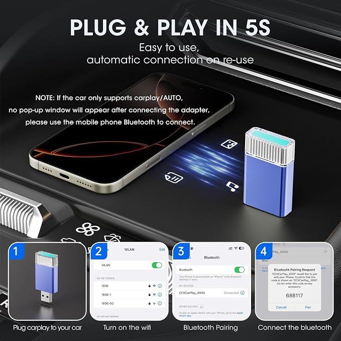2in1 Mini Wireless Carplay Adapter - Image 8