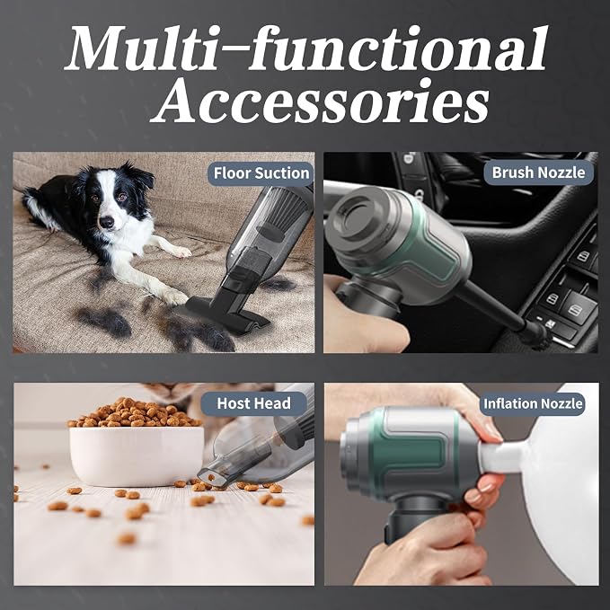 Car Vacuum Portable Cordless, 16000PA Powerful Car Vacuum Cleaner, 7 in 1 Mini - Image 7