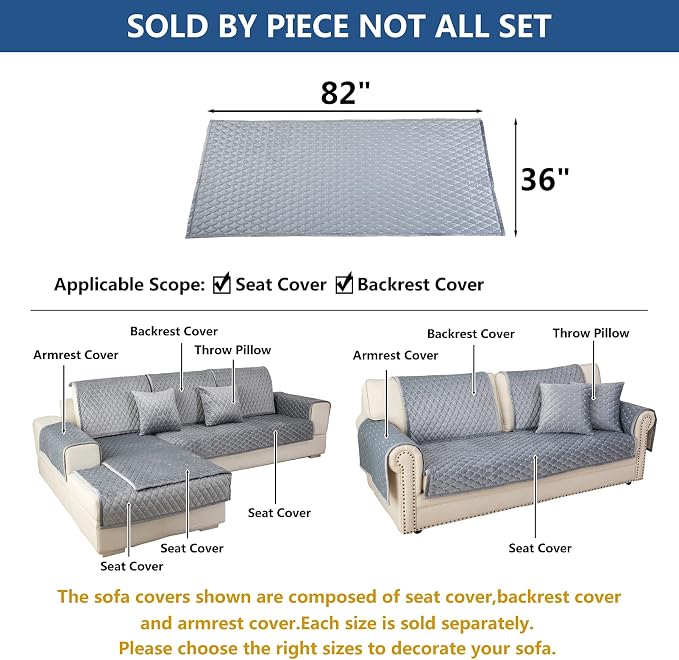 Eismodra Couch Cover, Sectional Couch Covers, Sofa Covers - Image 5