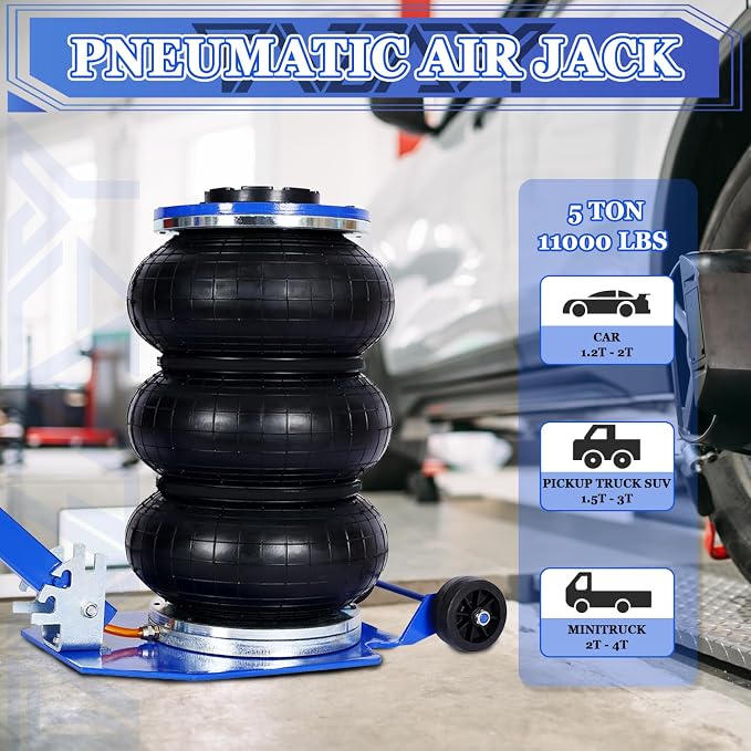 5T Triple Bag Air Jack 11000lbs Pneumatic Jack 3s Fast Lift Up 16in Airbag Jack - Image 2