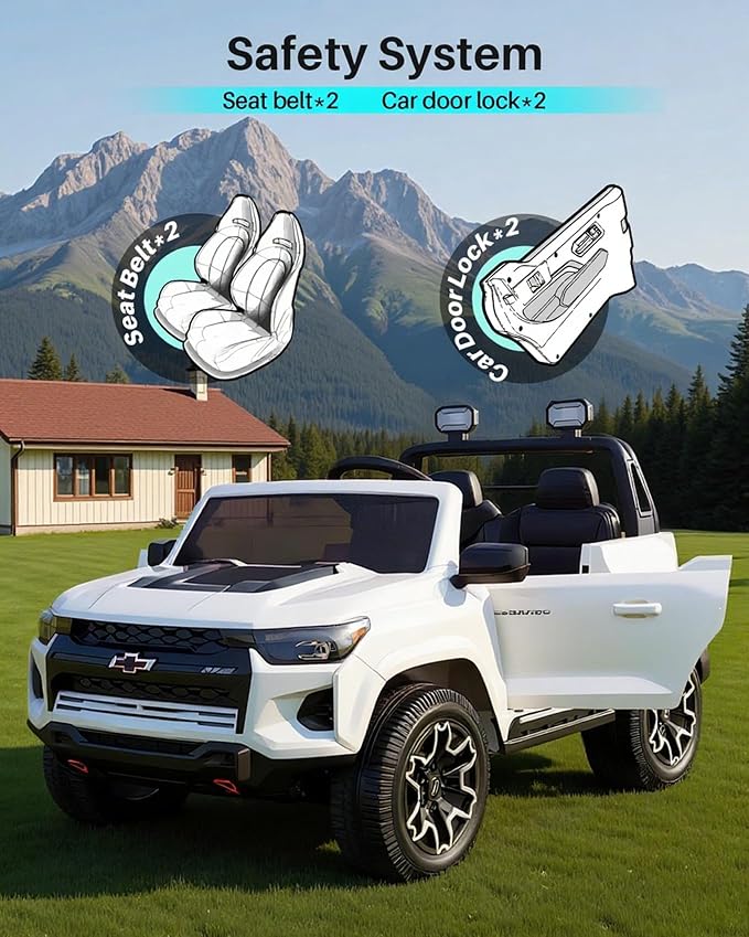 Joywhale 24V Ride on Truck 4WD Kids Electric Vehicle Licensed Chevorlet Ride on - Image 5