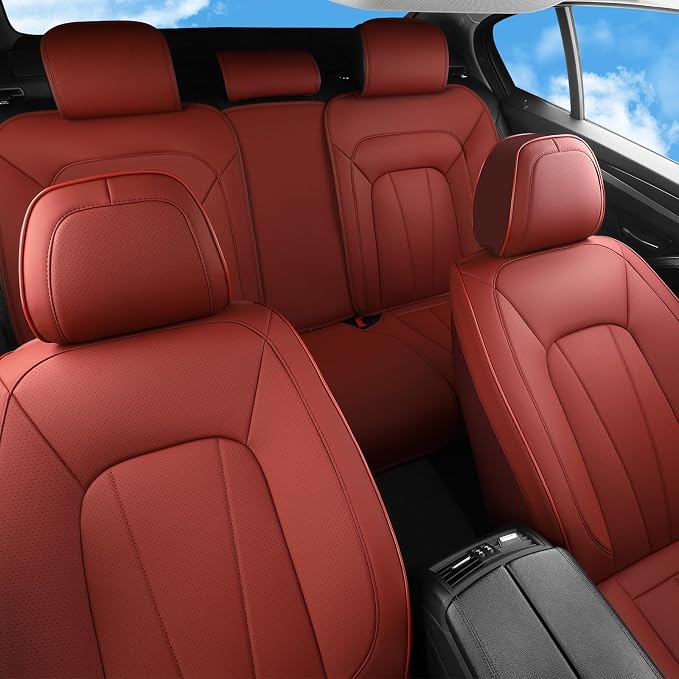 Car Seat Covers Full Set, Leather Automotive Seat Covers, Breathable Waterproof - Image 2