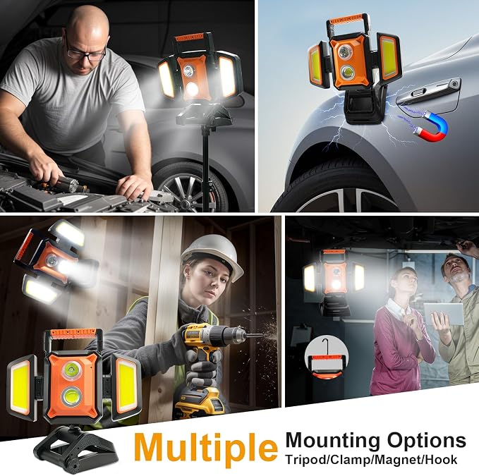 4000LM LED Work Light Rechargeable - Image 4
