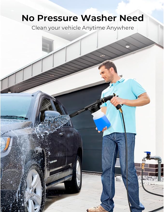 Car Wash Foam Gun + Microfiber Wash Mitt - Image 2