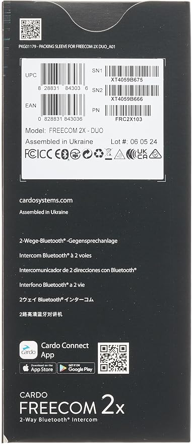 Cardo Systems FREECOM 2X Motorcycle 2-Way Helmet Bluetooth Communication System - Image 14