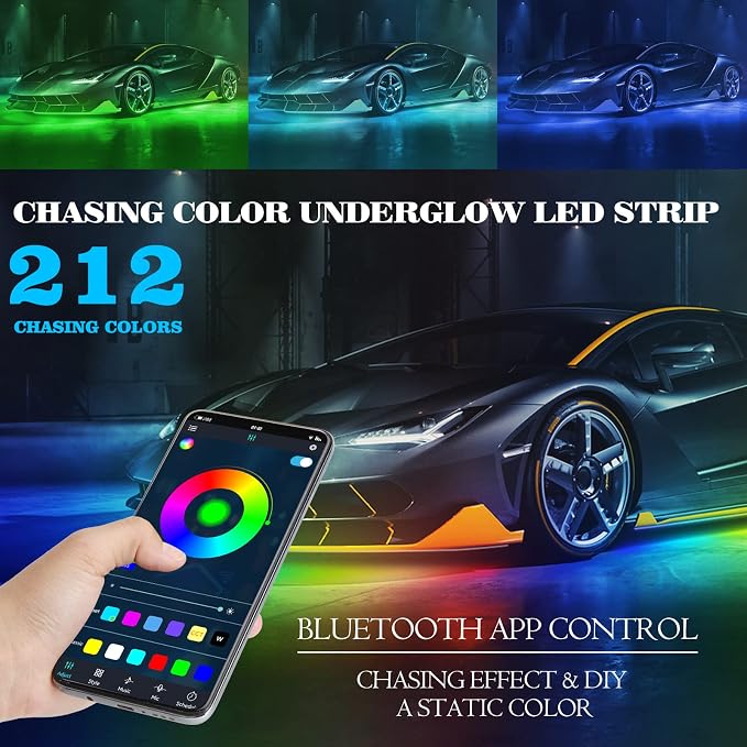Car Underglow Lights Chasing Color, Upgraded Bluetooth Led Strip Light - Image 4