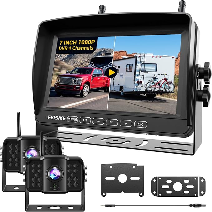Dual RV Backup Camera Wireless by FEISIKE