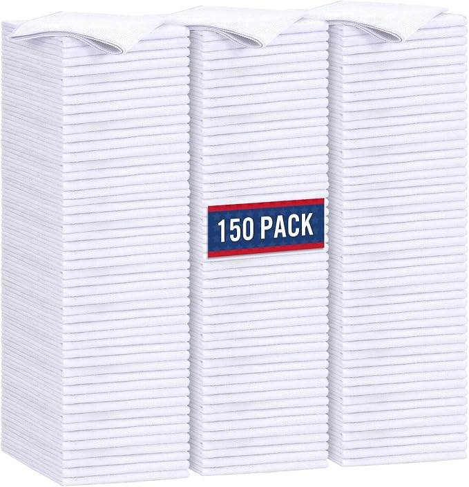 GLIMGLINT White Microfiber Cleaning Cloth, 150 Pack Microfiber Towels by Unknown