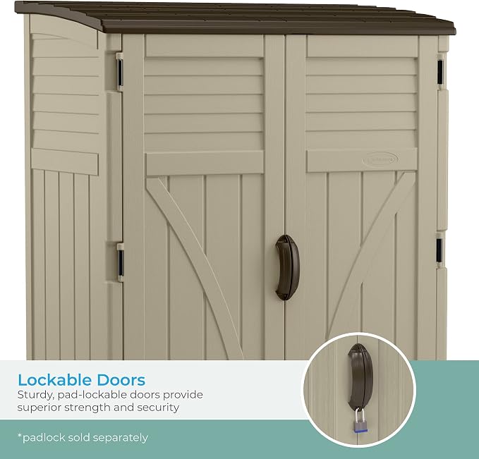 Suncast 54 Cubic Feet Vertical Storage Shed - Image 5
