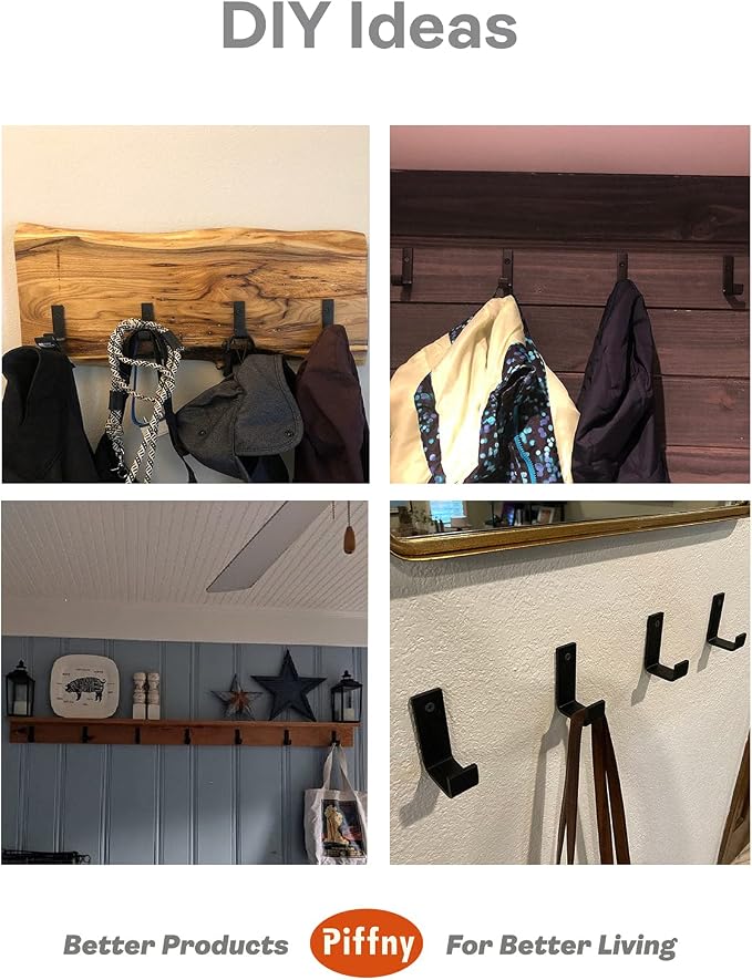 6 Pack Heavy Duty Steel Essential Style Wall Hooks - Image 5