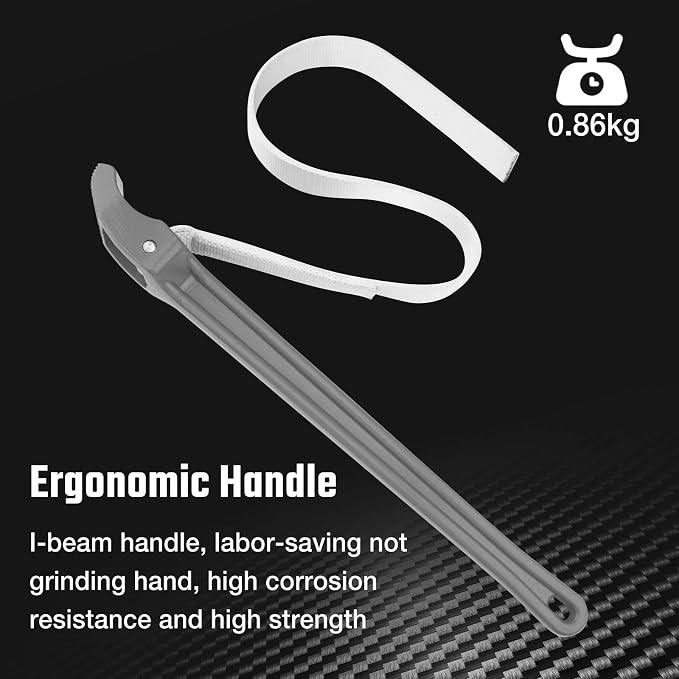DURATECH Strap Wrench 18" Handle, Adjustable Nylon Strap Pipe Wrenches - Image 5