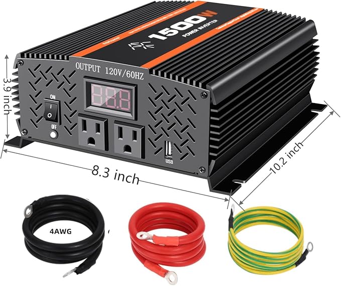1500 Watt car Power Inverter 12V to 110V/120V - Image 2