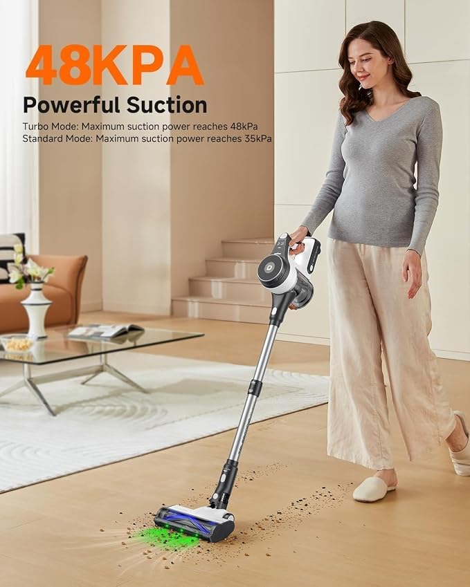 YONNDER Cordless Vacuum Cleaner, 48KPA/550W/60Mins Powerful Stick Vacuum - Image 2