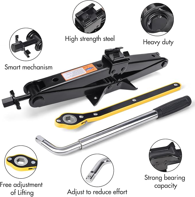 Scissor Car Jack 3 Ton Tire Changing Kit - Image 6