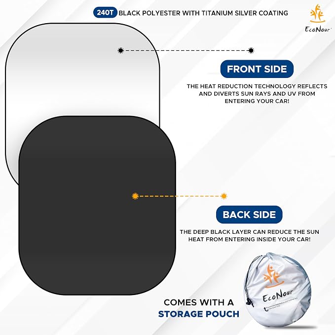 EcoNour Car Windshield Sun Shade Foldable | Front Windshield Shade - Image 7