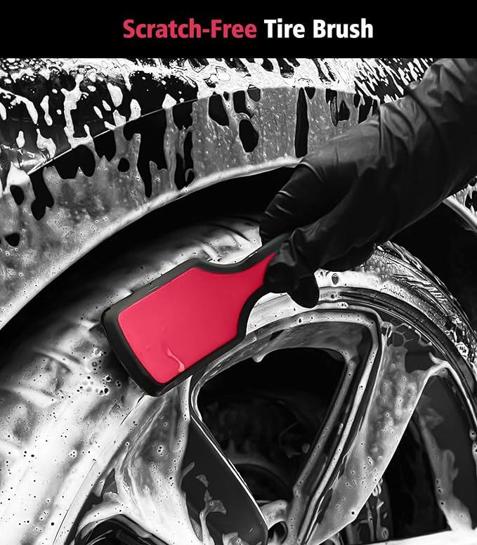 6PCS Motorcycle Cleaning Kit, Wool Wheel Brush, Tire and Chain Brush, Detailing - Image 7