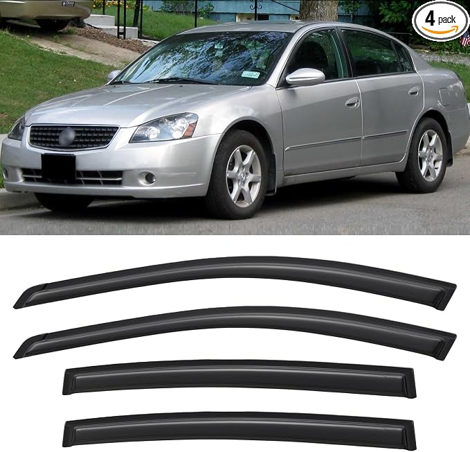 Window Visors Rain Guards for 2002 2003 2004 2005 2006 Nissan Altima, by YQAUTEC