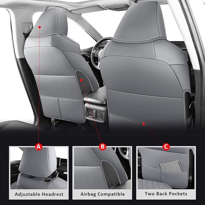 MIROZO Seat Covers for Rav4, Waterproof Car Seat Covers Compatible - Image 3