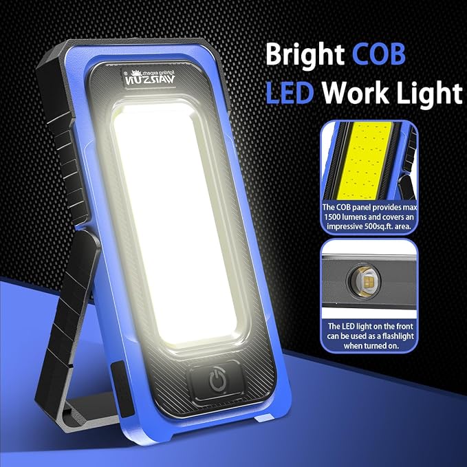 WARSUN Led Work Light Rechargeable, Portable Magnetic Work Light, LED Flood - Image 7