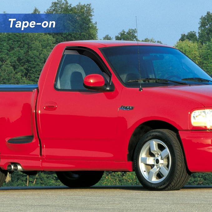 Window Visors Rain Guards for 1997-2003 Ford F150 Standard Cab, Out-Channel - Image 4