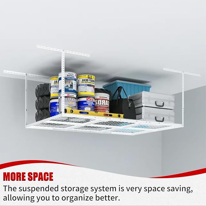Heavy Duty Overhead Garage Storage Rack, Adjustable Organization System - Image 7