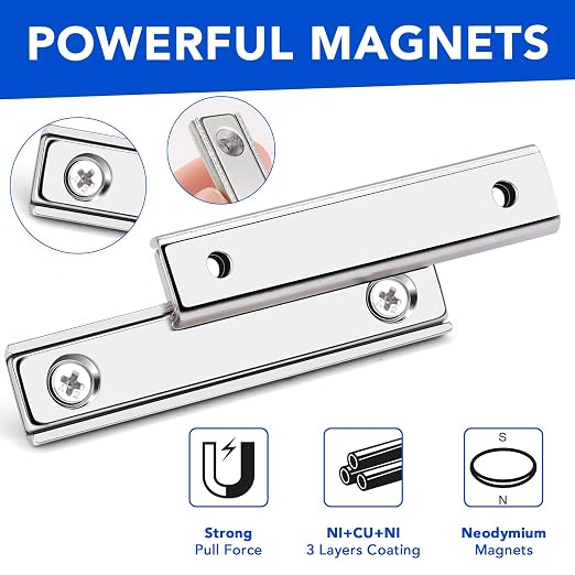 MIKEDE Strong Magnets Bar, 70LB Neodymium Rare Earth Magnet Heavy Duty - Image 2